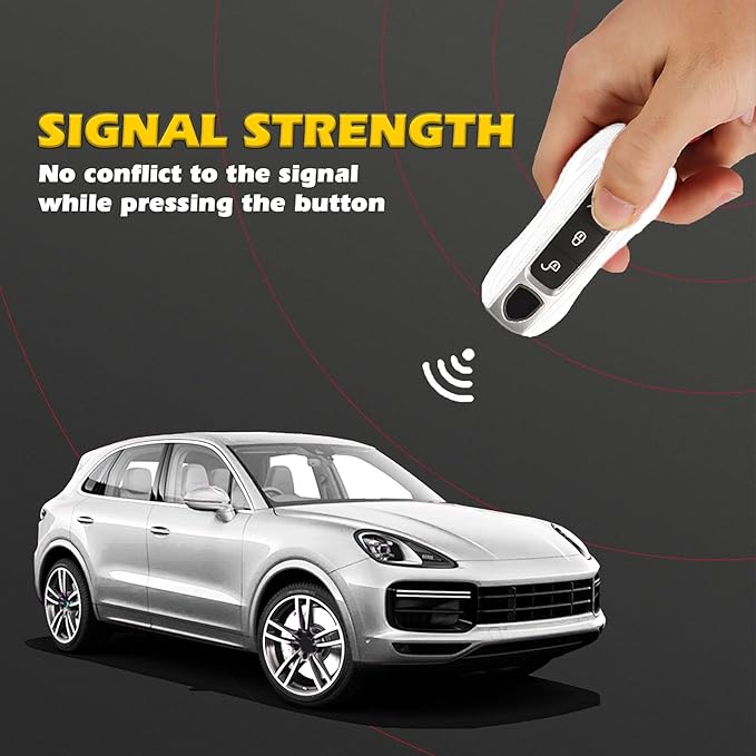 x xotic tech White Key Fob Cover Smart Remote Case Side Blades Shell, Compatible with 2017-up Porsche Panamera, 2019-up Porsche Cayenne G2, 2020-up 911 Carrera Taycan