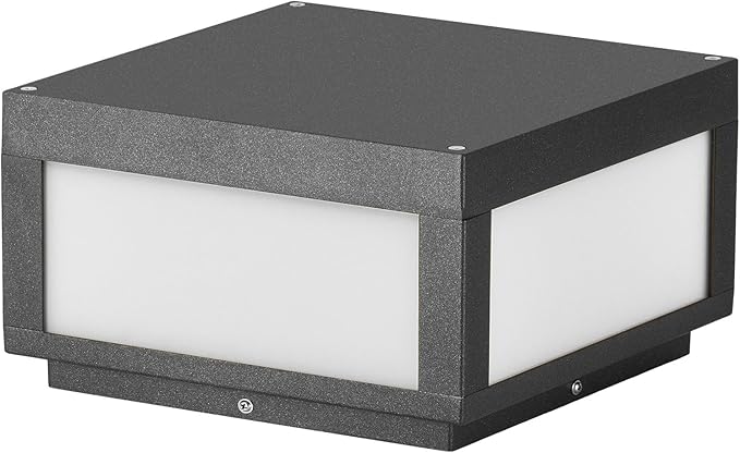 Outdoor Post Lights, 9.84" Square Pillar Lights Hard Wired, Modern Column Lighting Waterproof LED 3000K Warm Posts Lamp Lantern for Patio Driveway Entrance Deck Garden Decoration(120V)