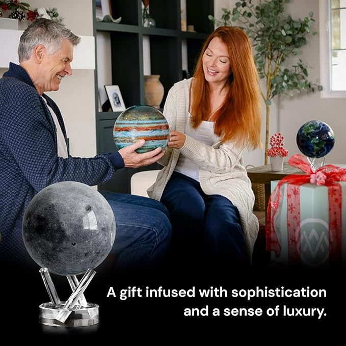 MOVA Globe - Moon Classic (4.5") | Rotating Lunar Globe Powered by Light | No Batteries Needed | Unique Desk Decor or Gift