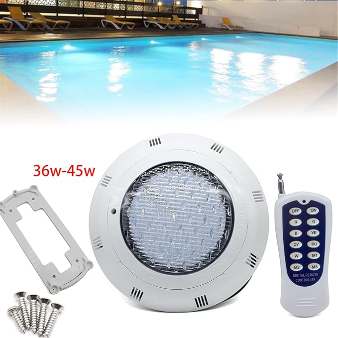 12V 36W Pool Light Underwater Color-Change LED RGB with Remote Submersible Led Light Waterproof LED Inground Swimming Pool Light