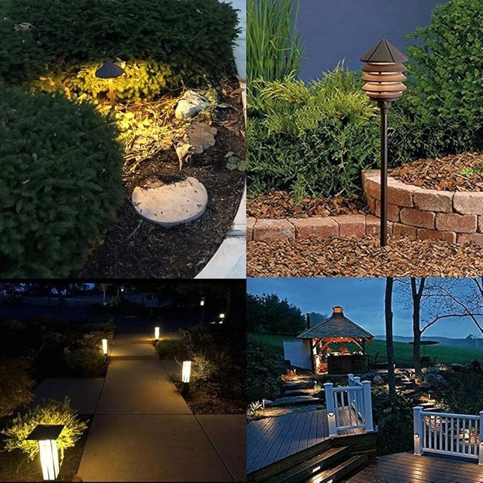 T5 T10 921 194 Wedge Base LED Light Bulb High Brightness 12VAC/DC 3Watt Warm White 2700K-3000K for for Outdoor Landscape Lighting Deck Stair Step Path Lights and RV Lights 4pcs