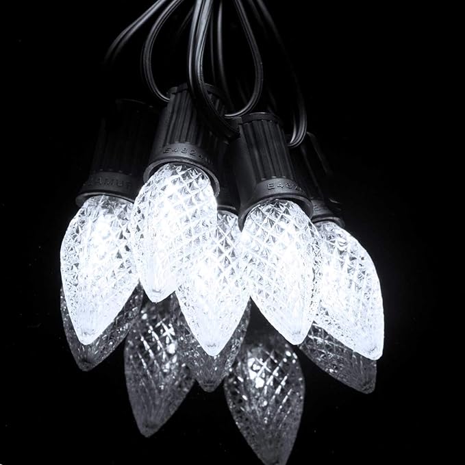 C7 Christmas Light Bulb, C7 Led Replacement Bulbs for Christmas String Lights, 25 Pack Replacement Bulbs for House, Roofline, Christmas Tree, Christmas Holiday Decor, E12 Candelabra Base, Cool White