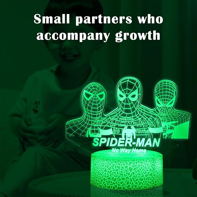 Kids Toys 3D Night Light,Superhero Christmas Gift Birthday 3D Illusion Lamp for Kid Girl Boy Room Decor, 16 Colors Remote Control