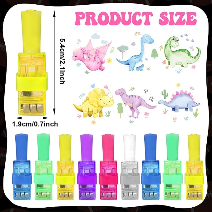 36Pcs Pink Dinosaur LED Finger Lights Pink Dinosaurs Glow in the Dark Light Up Finger Lights Watercolor Dino Party Favors Dino Bulk for Birthday Goodie Bag Stuffer Gifts Prize