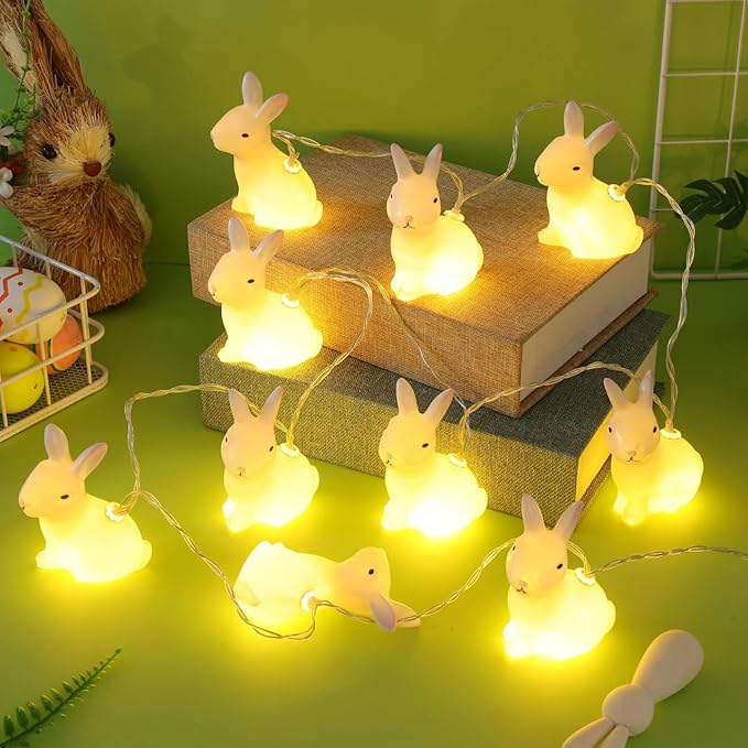 Ciieeo 1set Cartoon String Lights Lovely Rabbit Decoration Lighting Led Decorative Lamps for Easter Warm Lights for Ktv Bar and Mall Celebrations