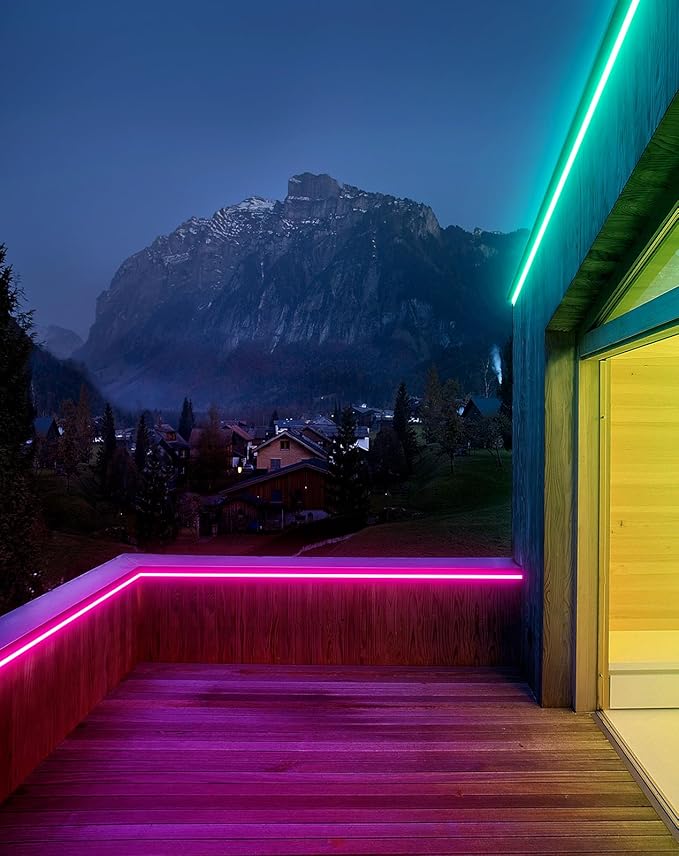 Shine Decor LED RGB Neon Rope Lights AC 120V, Expandable & Cuttable Bright Strip Lighting with Remote, Dimmable Color Changing, ETL Cold-Resistant & IP65 Waterproof for in&Outdoor, 10x20mm, 16.4FT