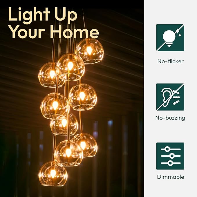 ALAMPEVER E12 LED Bulb 100 Watt Equivalent, 800LM Super Bright Dimmable LED Light Bulb, B11 2700K Soft White Candelabra Bulb, 5.5W, 12 Pack