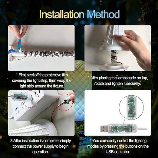 App Control Led Lamp Kit 001 for Bambu Lab 3D Printer Light,Iridescent RGB LED Strip Light Bundle-ZH037 1M/3.28FT 3D Printer Accessories 60 LEDs Models Lamp DIY (1)