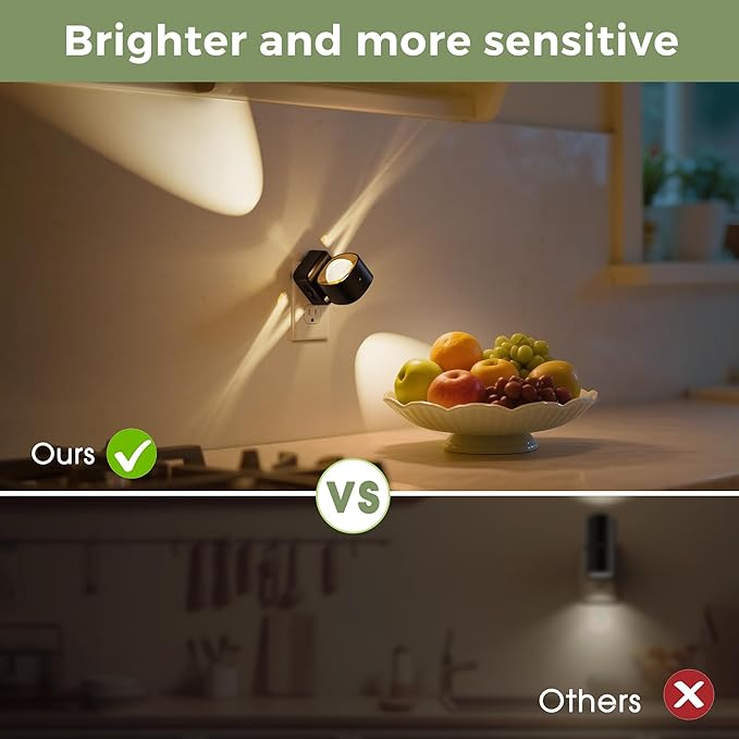 L LOHAS LED Night Light Projector, Night Lights Plug into Wall, 2000K/3000K/5000K Adjustable Color Temperature Nightlight, Rotating Nightlight with Light Sensor for Kids, Bathroom, Gaming Room,1 Pack
