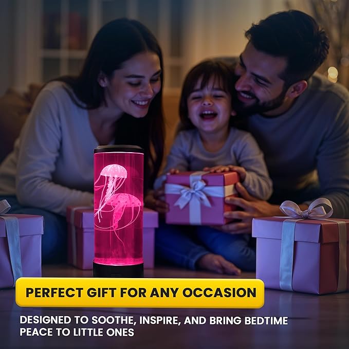 Brewish Jellyfish Lamp, 16 Color Options, 4 Mode Lifelike Jellyfish Aquarium, Auto Shutdown, Remote Control Electric Jellyfish LED Night Light, Fake Aquarium, Home Decor, Sensory Lamp for Autism, ADHD
