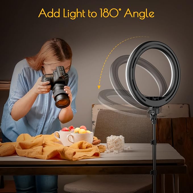 Weilisi 12" Selfie Ring Light with 63" Tripod Stand, Dimmable LED Ring Light with Phone Holder and Wireless Remote, [2-in-1] RGB & Selfie Stick for Photography/Makeup/Live Stream/YouTube