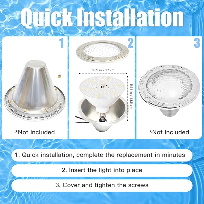LED Pool Lights,Above Ground Pool 120V 35W RGB Color Changing Pool Light Bulb for Inground Pool,E26 Replacement Bulbs for 500W Pentair and Hayward Fixture with Remote Control-2Pack