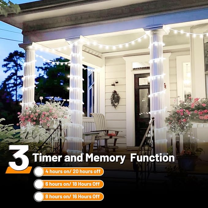 Christmas Lights 1000 LED 328 FT, IP67 Waterproof Christmastree Lights with 8 Modes, Remote Control 3 Timers & Memory Function Xmas Decorations for House and Holiday (Cool White)