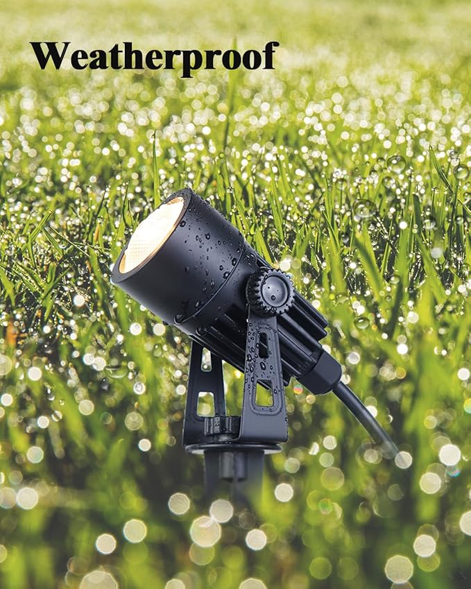 Outdoor Mini Spotlights, MR11 LED Bulb 12V Low Voltage Landscape Spotlight 2W 200lm, 2700K Warm White IP65 Waterproof Aluminum Light Fixture, 1 1/4" Short Head 4-Count