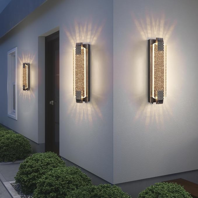 camuucci Dusk to Dawn Outdoor Light,19.7 Inches LED Porch Lights Outdoor Waterproof Modern Outside Sconce Wall Mount for Doorway Hallway Porch Patio Yard Doorway Bronze