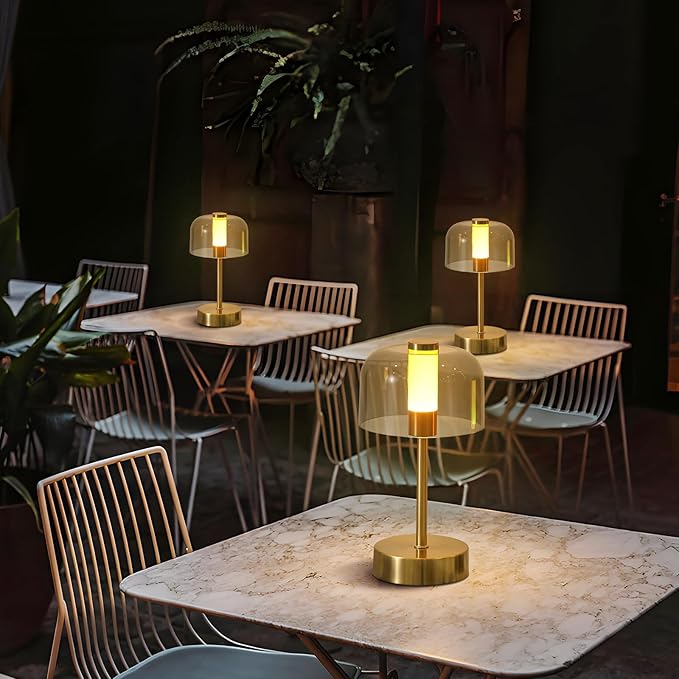 Rechargeable Cordless Table Lamp,Portable Modern LED Night Light,Battery Operated Lamp,3 Color Stepless Dimming Up,for Restaurant/Bedroom/Bars/Outdoor Party/Camping/Coffee Shop