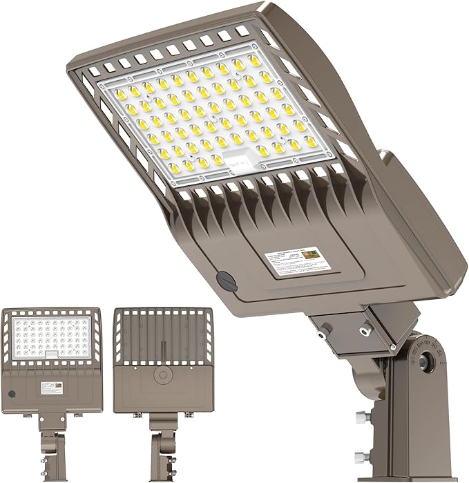 240W LED Parking Lot Light with Dusk-to-Dawn Photocell UL DLC Listed LED Shoebox Pole Lights 5000K IP65 AC100-277V Commercial Street Lights Outdoor for Basketball Court, Road, Playground
