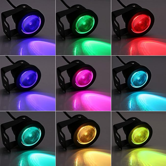 eecoo LED Underwater Light, IP68 Waterproof, Pool Light, 12V 10W Spotlight for Pond, Garden, Fountain, Outdoor Landscape Lighting