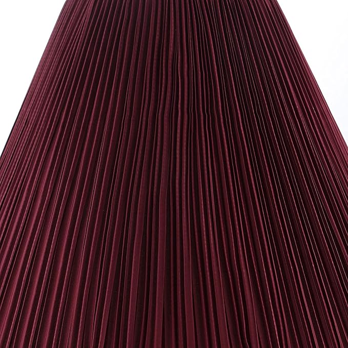 Aspen Creative 33194, Transitional Hardback Empire Mushroom Pleated Rich Red Spider Shade, 6" Top x 16" Bottom x 12" Slant