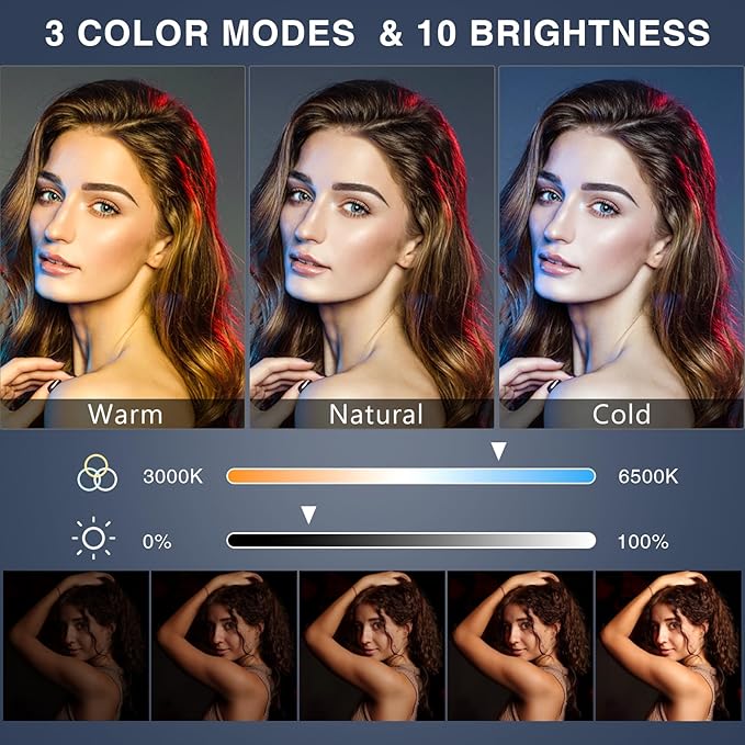 Desk Ring Light with Stand - 10.5'' Desktop Ring Light with Phone Holder for Video Recording, Circle Light for Computer Zoom Meeting Video Conference Lighting Video Calls Podcast Streaming