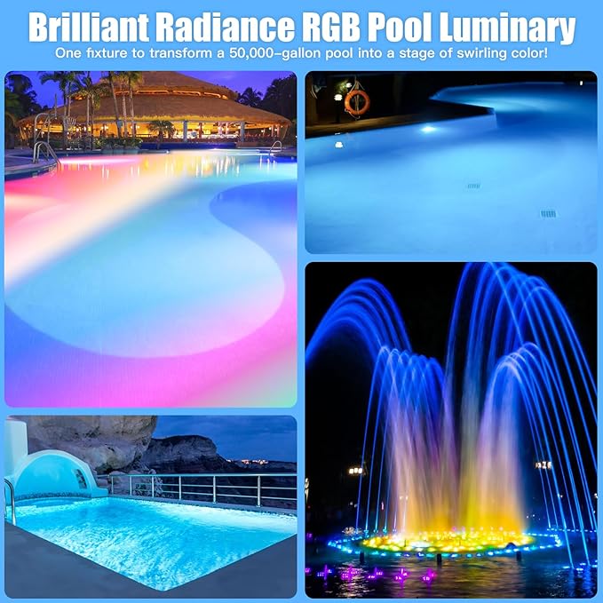 LED Pool Lights,Above Ground Pool 120V 35W RGB Color Changing Pool Light Bulb for Inground Pool,E26 Replacement Bulbs for 500W Pentair and Hayward Fixture with Remote Control-2Pack