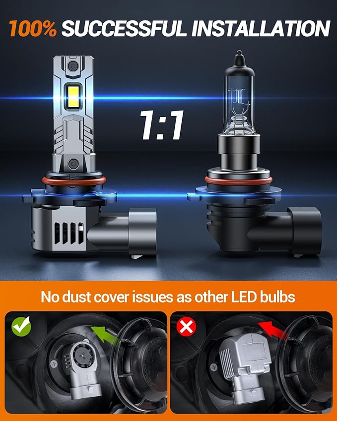 SEALIGHT 9005/HB3 9006/HB4 Fog Light Bulb, 80000LM Ultra Bright, 2x 9005 & 9006 Bulbs in Pack