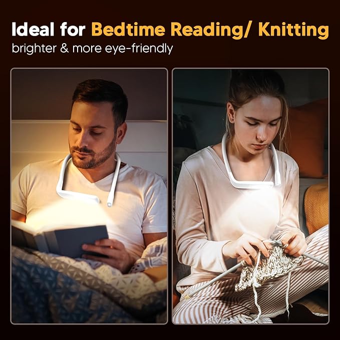 Neck Light Book Lovers Gifts: Crochet Accessories Knitting Gifts for Women Teens Readers, Mothers Day Gifts for Wife Grandma from Husband White Elephant Gift Exchange Sewing Supplies Reading Light