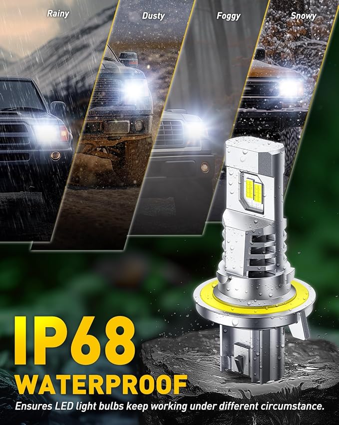 AUXITO H13/9008 Bulbs, 900% Brighter Ultra-Bright, Plug N Play, Long Lifespan, No Flicker, 99% Compatibility, 2PCS