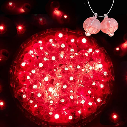 200PCs Balloon Lights, Long Standby Time Mini Ball Light, Mini Led Lights for Paper Lantern, Easter Eggs and Party Wedding Birthday Festival Christmas Decoration (Glow steadily Red)
