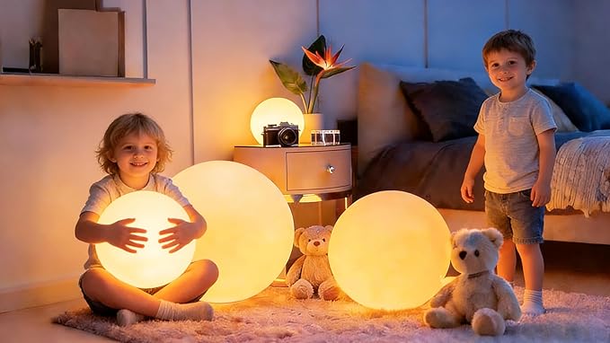 LOFTEK Extra Large Floating Pool Light - 20-inch Rechargeable Orb Light with Remote - 3 Modes & Dimmable & 16 RGB Funky Floor Lamp - Mood Lighting for Bedroom, Living Room, Pool Decor - 1-Pack