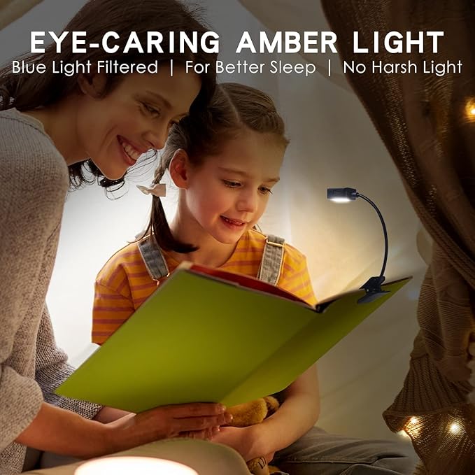 KunHe Rechargeable Book Lights for Reading at Night Small Book Light Bulk Clip on Reading Lights Lightweight Booklight as Christmas Stocking Stuffers for Kids Book Lovers 16 Pack