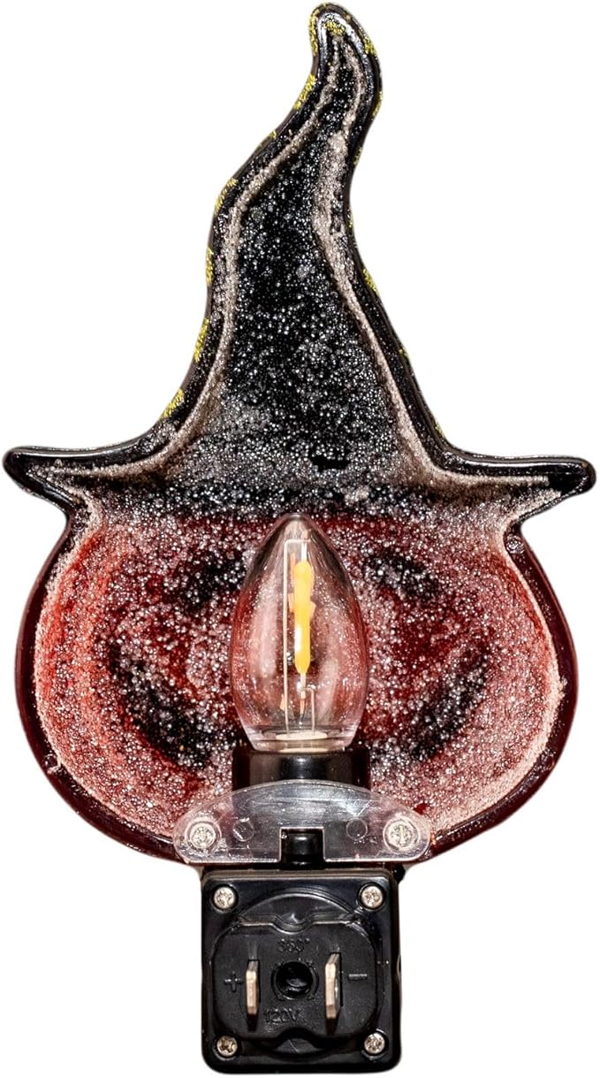 Novelty Lights LED Lamp Pumpkin in Witch Hat Halloween Decoration Night Light with Swivel Plug