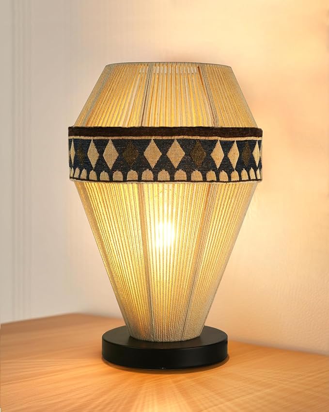 Table Lamps for Living Room - Bedside Lamps for Nightstand, Vintage Night Stand Lamp with Remote Boho Lamp for Bedroom Kids Room Living Room Office