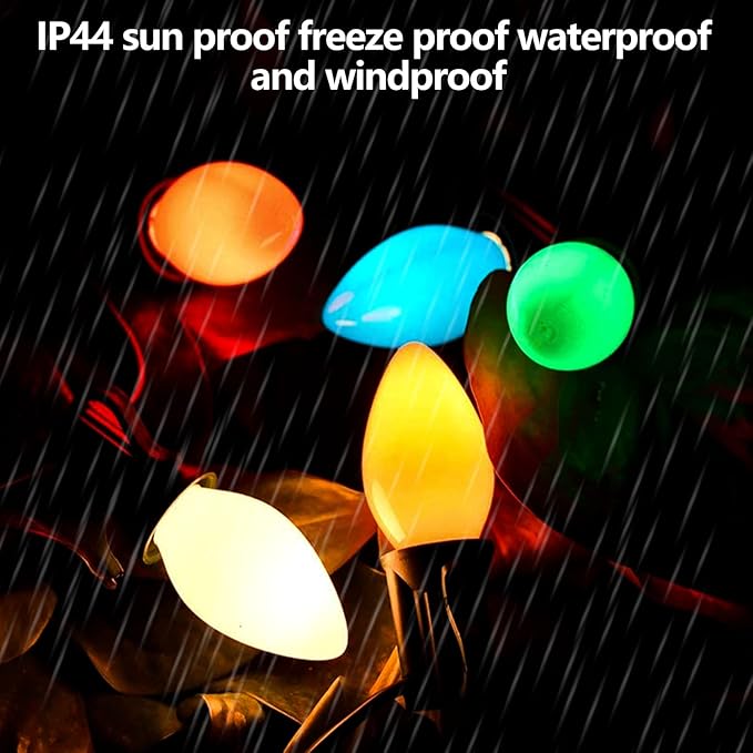 C7 Multicolor Christmas Lights Vintage Christmas Lights String with Multicolor 20+2 Bulbs,Hanging Christmas Lights Outdoor for Holiday Party Wedding Christmas Decorations (20FT)