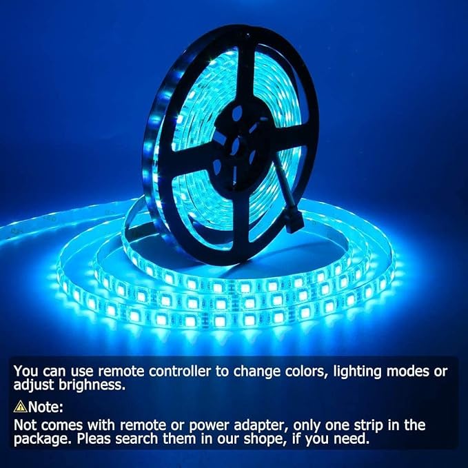 SUPERNIGHT LED Strip Lights, 16.4FT 5M SMD 5050 Waterproof 300LEDs RGB Color Changing Flexible LED Light Strip for Bedroom, TV Back Lighting (Not Include Power)
