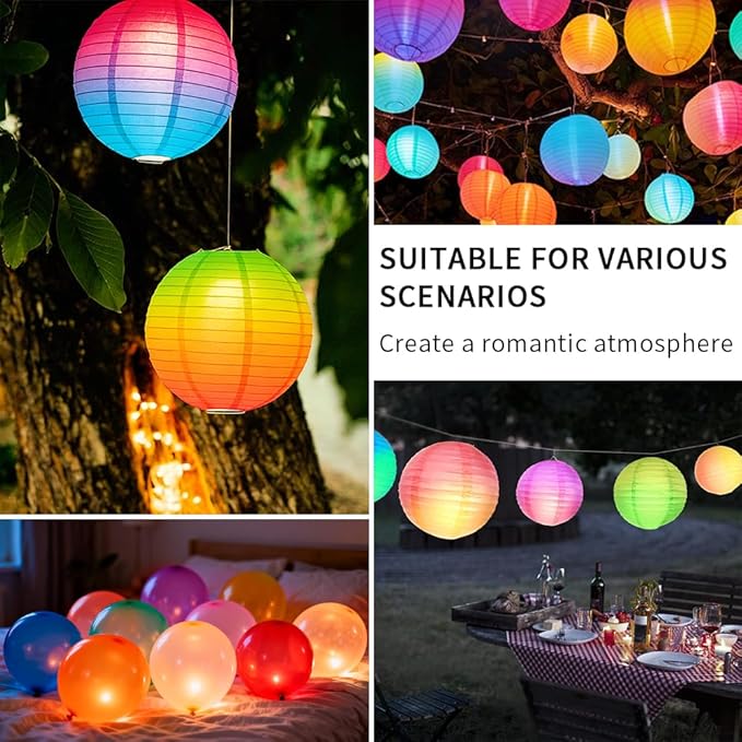 24PCS Mini Led Lights, Led Balloons Light for Paper Lanterns, Easter Eggs, Birthday Party, Wedding, Halloween, Christmas Decoration, Last 36 Hours- Colorful