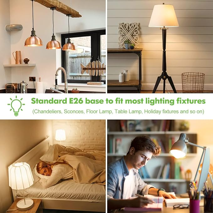 LED Light Bulbs, 100 Watt Equivalent A19 LED Bulbs, 13W 3000K Soft White 1500 Lumens Non-Dimmable Bright E26 Edison Medium Screw Bulbs for Home Bedroom Kitchen Living Room Office Lamp, 4-Pack