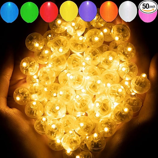 Aogist 50 PCS Warm White Balloon Lights,Waterproof Mini Spotlight Long Standby Time Battery Powered for DIY Craft & Christmas Halloween Decor.Perfect for Miniatures,Dollhouse Accessories,Displays