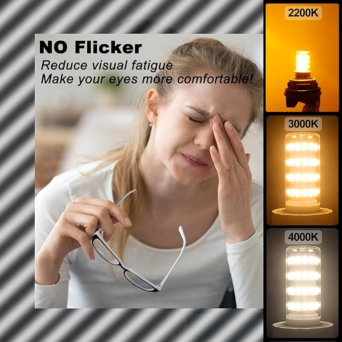 Himalayan Salt Lamp Rock Bulb Dimmable E12 led Sleep Night Light Bulb 2200K Amber Warm, Kx-2000 40W Candelabra T6 C7 4W e12 led Candle Bulbs 450lm for Therapy Mood Soothing Bedroom Nursery,6Pack