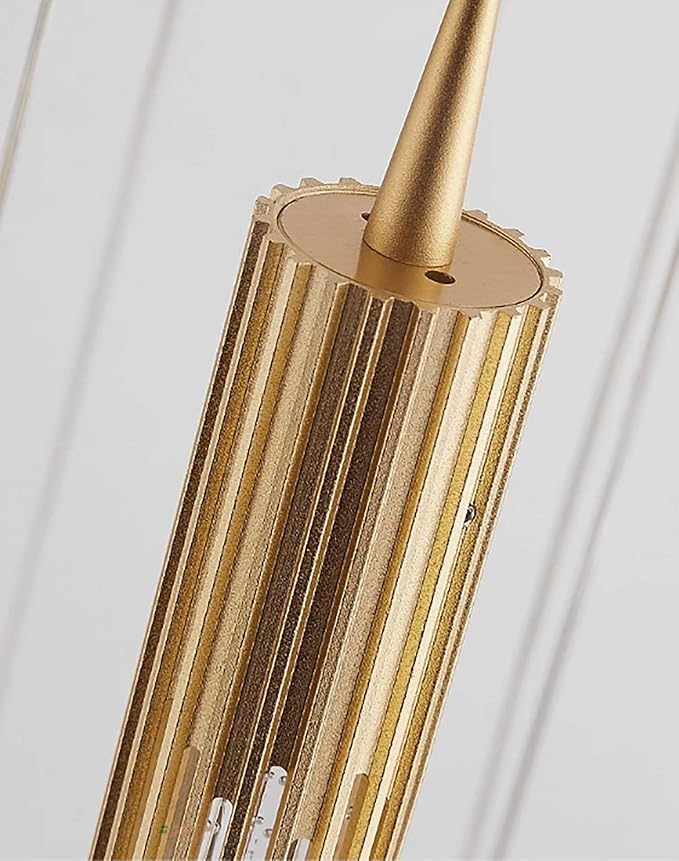 Flashing God Gold 20 Lights High Ceiling Chandelier Modern Dimmable Light Fixtures Foyer Chandelier Pendant Lighting Crystal Ceiling Chandeliers Fixtures for Villa Staircase Hallway 11.5feet Long