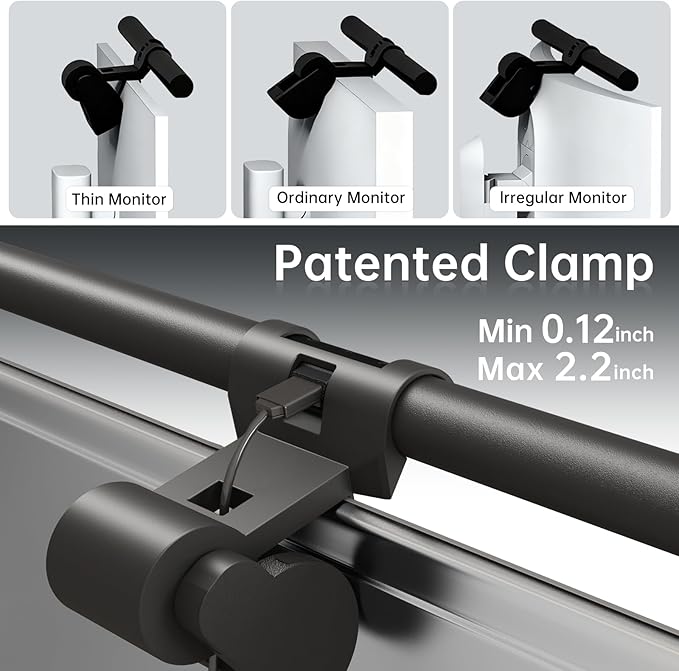 Monitor Light Bar, Fit for Curved/Flat Monitor, Eye-Care USB Computer Lamp Dimmable Screen Light Bar with Auto-On/Off, No Glare Desk Lamp for Screen Home Office
