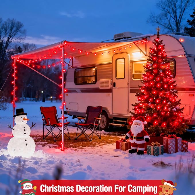 JMEXSUSS 400 LED Red Christmas Lights, 132ft Red String Lights Plug in with Remote, 8 Modes Christmas String Light Outdoor Indoor for Tree Garden Yard Porch House Decorations
