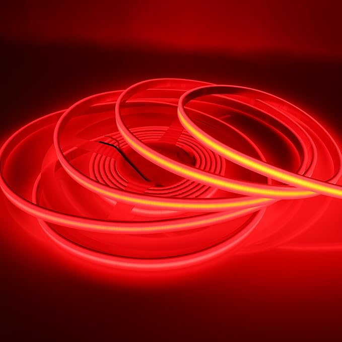 COB LED Strip Lights Red 480LEDs/m DC12V 16.4ft/5m Silicone Tube Waterproof IP67 Flexible LED Rope Lights for Outdoor Christmas Party Backlight DIY Decor