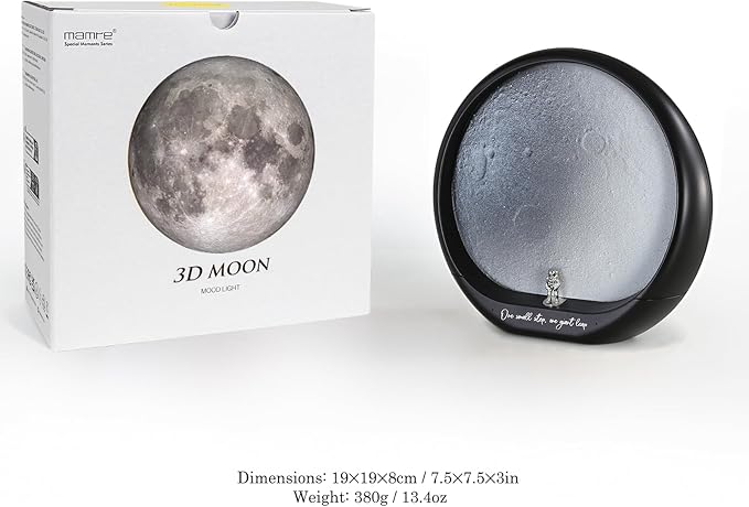 mamre Lunar Landing Moon Lamp Table Lamp Moon Night Light Space Astronaut Themed Gift for Anniversary Valentine's Day Birthday