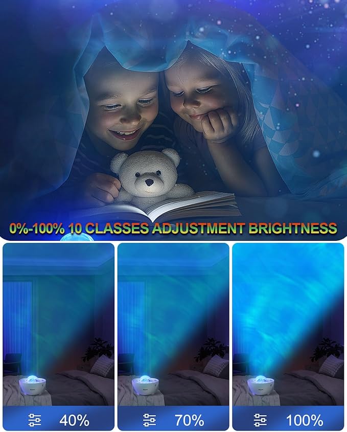 Galaxy Projector Star Projector with Bluetooth Speaker, 360° Rotating Starry Night Light for Bedroom, LED Nebula Cloud for Kids Adults, Mood Lighting for Home Theater, Party, Relaxation(ZY-01)