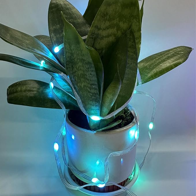 WS2812B Fairy String Lights Addressable Individually RGB IC, PVC Wire 16.4FT 50LEDs DC5V/2A for Twinkle Home Garden Bedroom Outdoor Indoor Decor(No Adapter or Controller) 4PCS