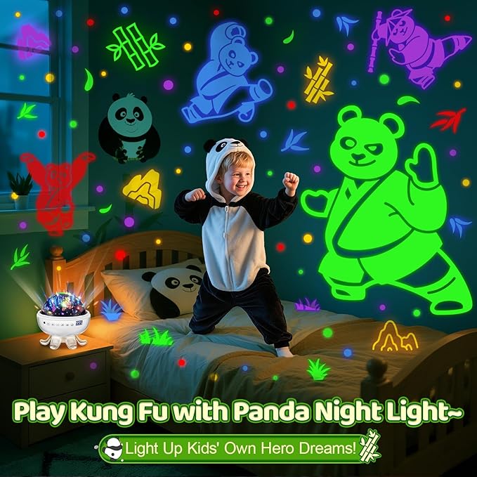 Best Toys for Kids Toys, 【3 Films+ 30 Sounds】Panda Night Light, 【93 Effects+ Remote】 Lullaby Sound Machine Baby Sound Machine, [3 Brightness+ Timer] Christmas Gifts for Kids Gifts, Panda Lamp