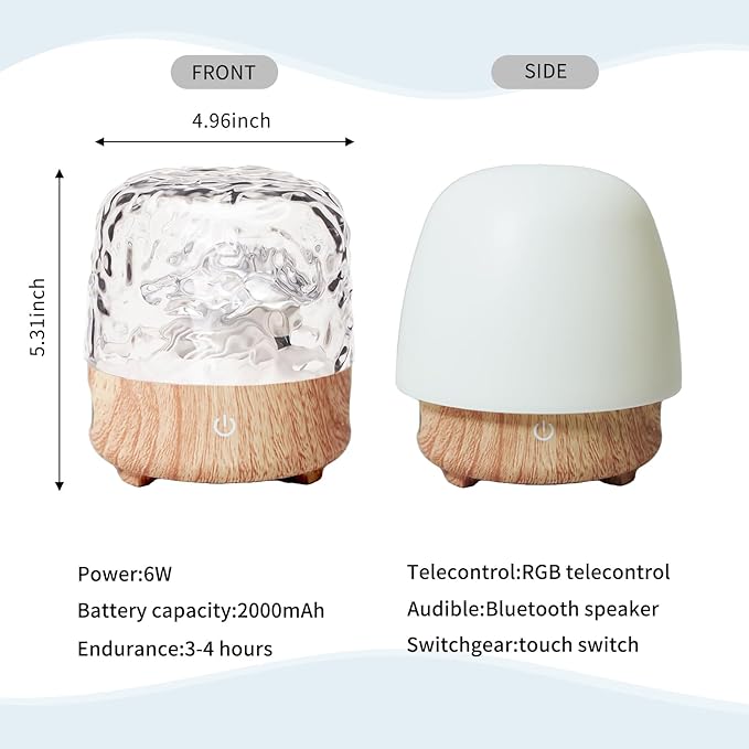 Galaxy Projector Light, Ocean Wave Projector Light with Bluetooth Speaker, 16 Colors Mushroom Lamp with Remote Control, Star Projector Cordless for Kids, Room Decor, Bedroom, Party, Gift