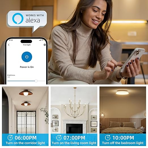 Wireless Dimmer Switch, 2 Remote Light and 1 Receiver kit, Work with Alexa Voice Control, Smart Wall Switch Lighting Fixture for Dimmable LED/CFL INC/HAL Bulb of Ceiling Pendant Lamps, ETL Listed