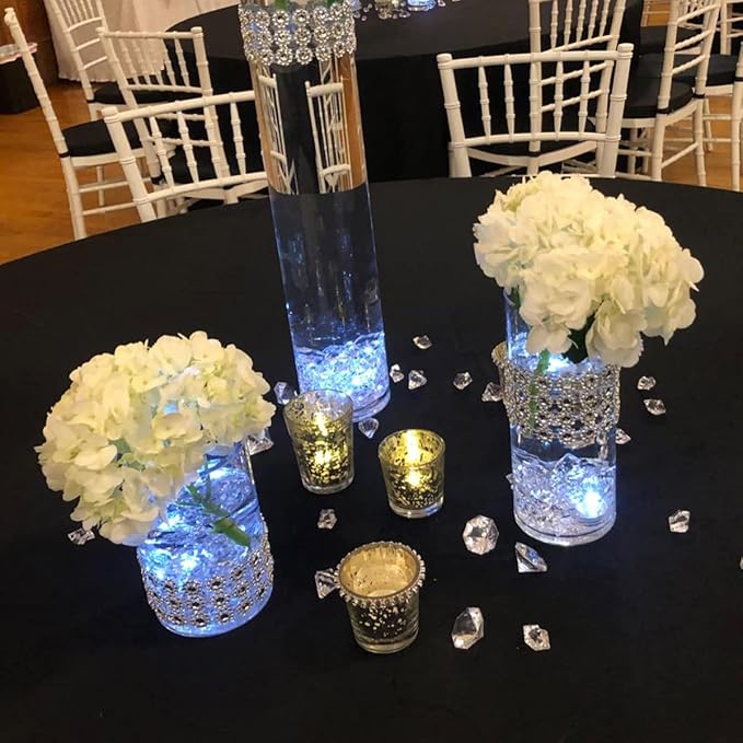 Mini Waterproof Submersible LED Tea Lights - 20Pcs Super Bright Battery Operated Puck Light for Wedding Centerpieces Floral Vase Paper Lantern Crafts Swimming Pool Tub Fountain Pond Decor (White)